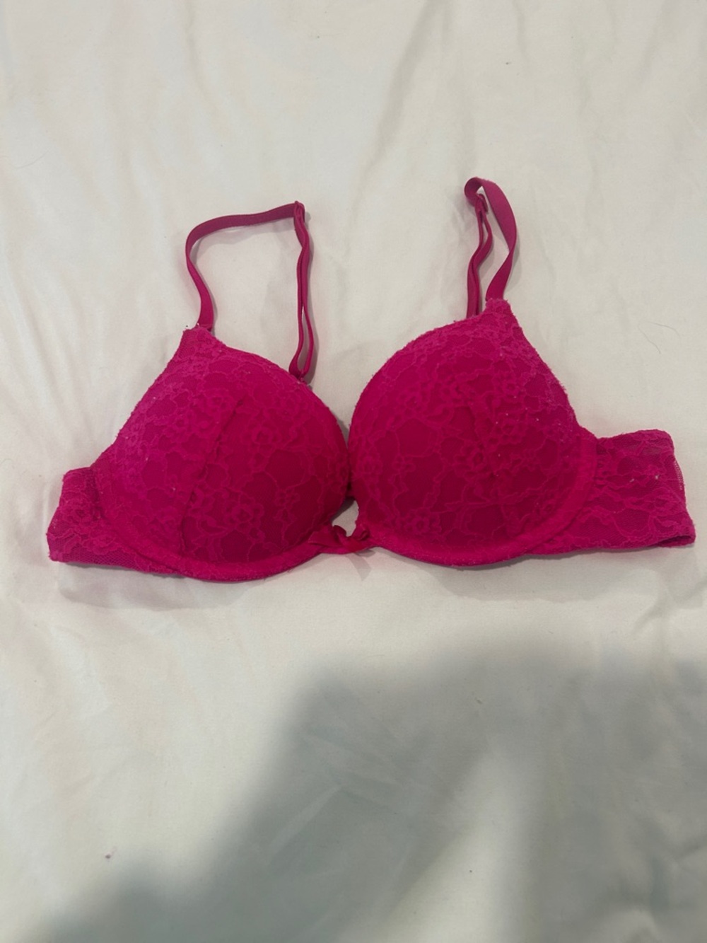 Victoria's Secret Hot Pink Lace Push-Up Bra
